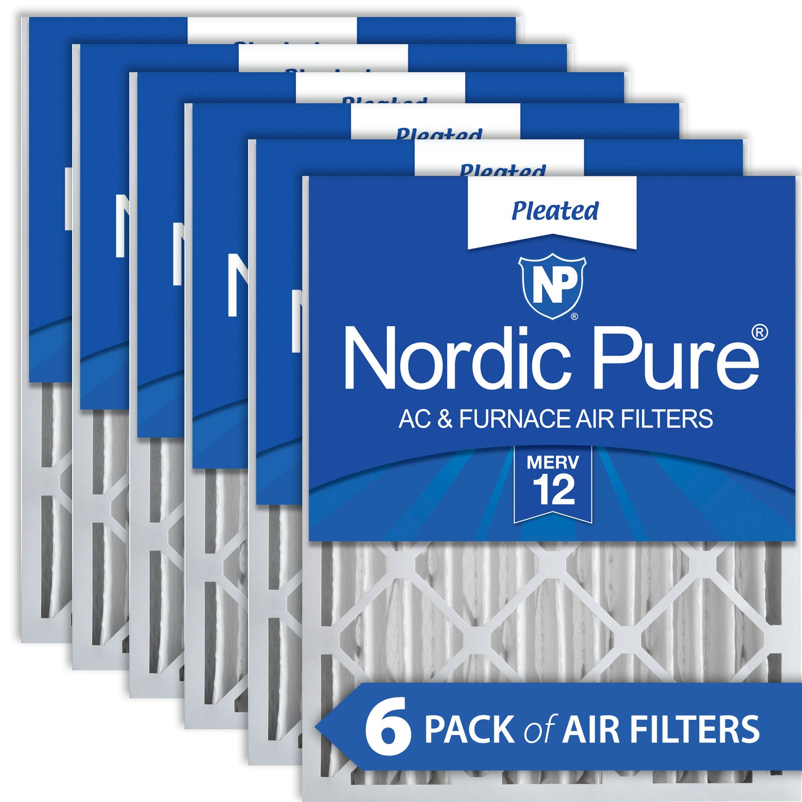 Nordic Pure 20x25x4 (3 5/8) Pleated MERV 12 Air Filters 6 Pack Sparrow Supply