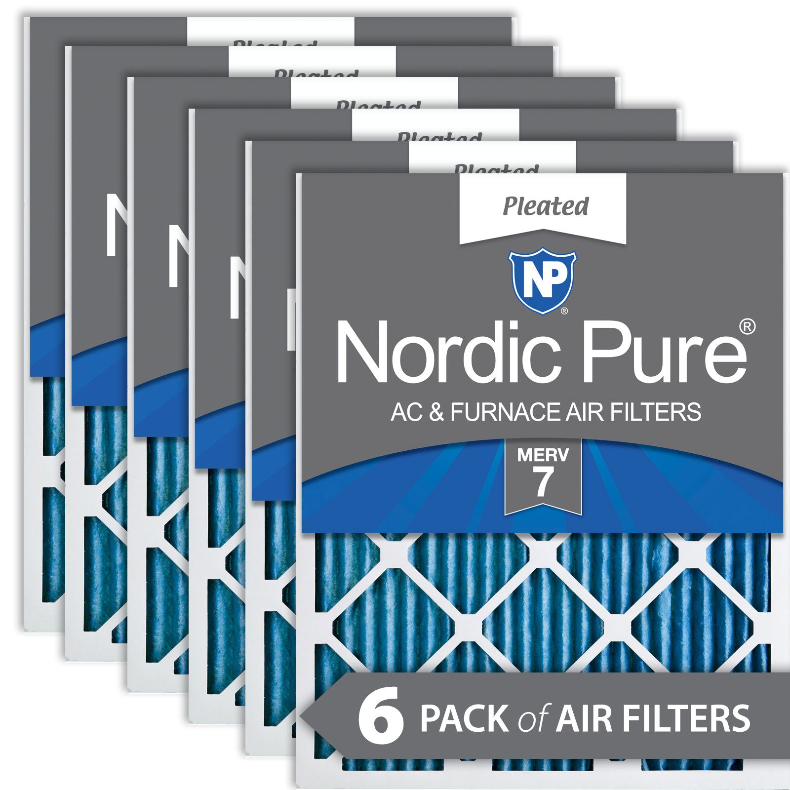 Nordic Pure 16x25x1 Pleated MERV 7 Air Filters 6 Pack Sparrow Supply