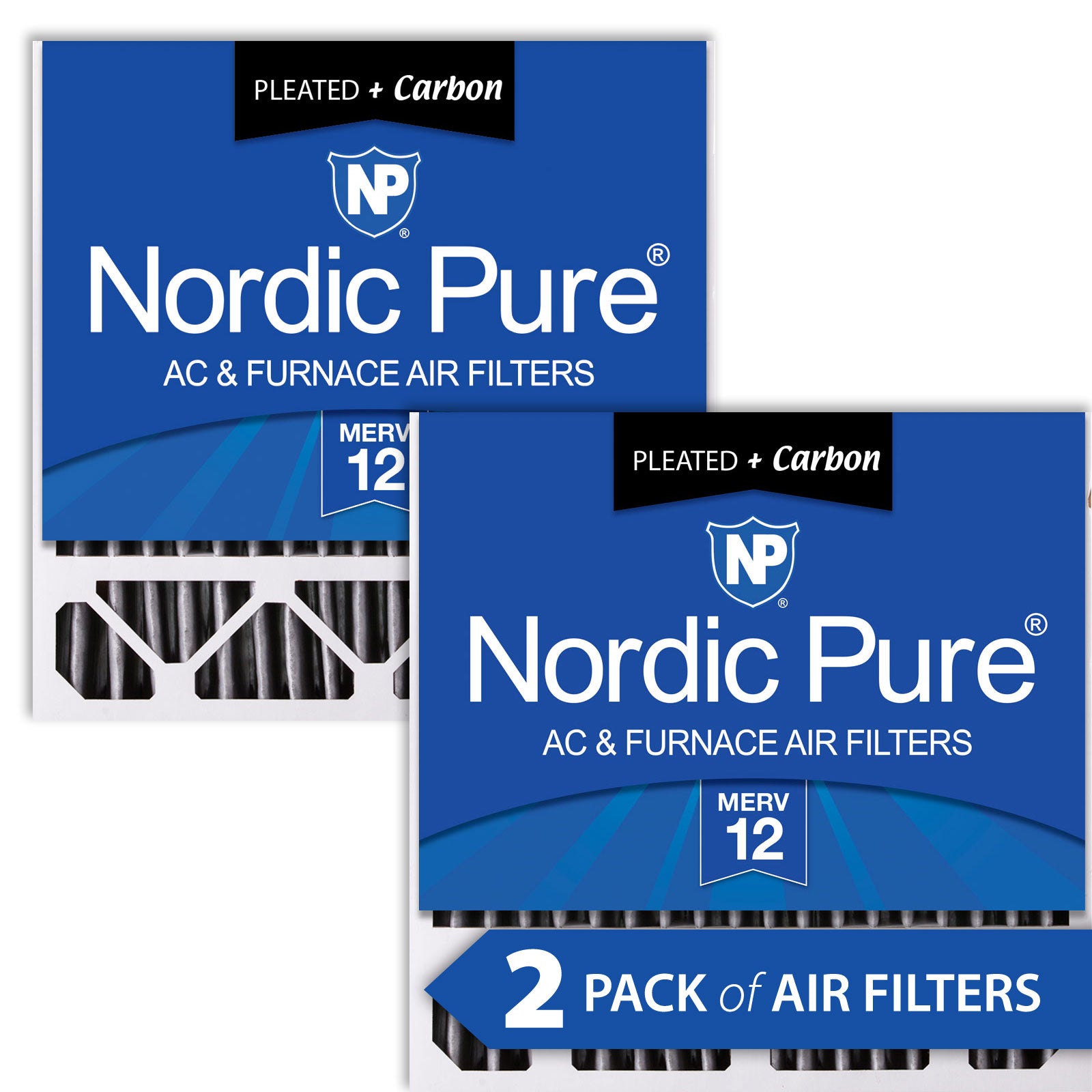 Nordic Pure 20x20x5 (4 3/8) Honeywell/Lennox Replacement Furnace Filters MERV 12 Pleated Plus Carbon 2 Pack Sparrow Supply