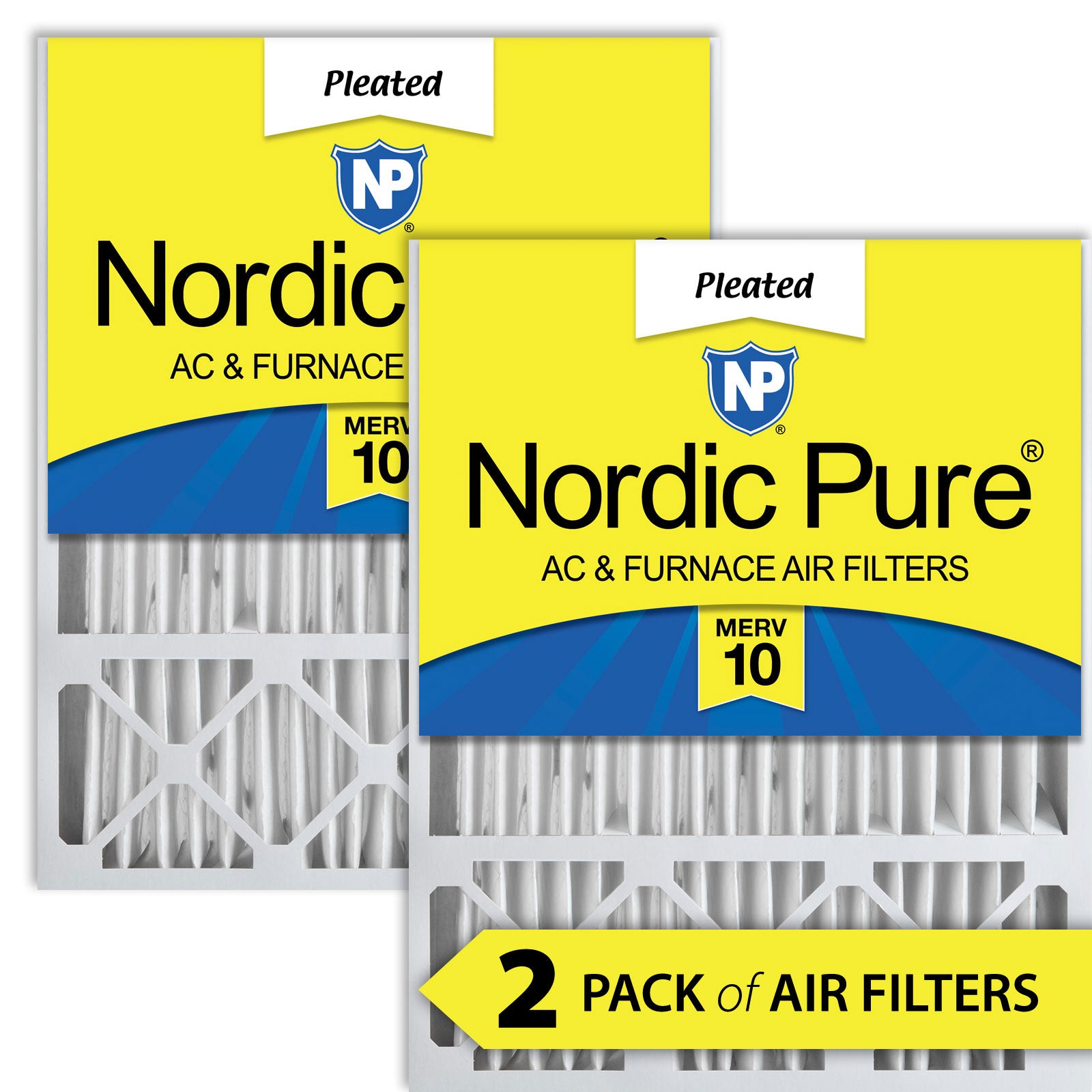 Nordic Pure 16x25x5 (4 3/8) Honeywell/Lennox Replacement MERV 10 Air Filters 2 Pack Sparrow Supply