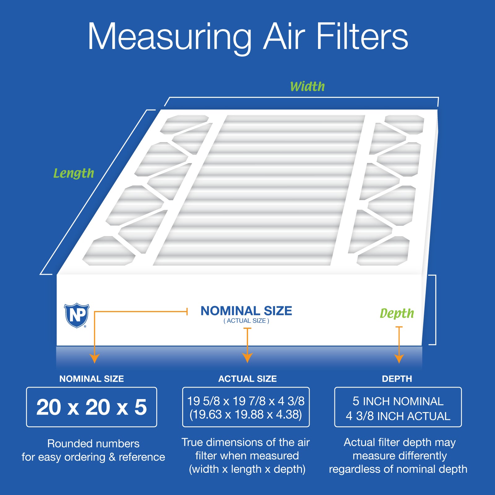 Nordic Pure 20x20x5 (4 3/8) Honeywell/Lennox Replacement MERV 12 Air Filters 1 Pack Sparrow Supply