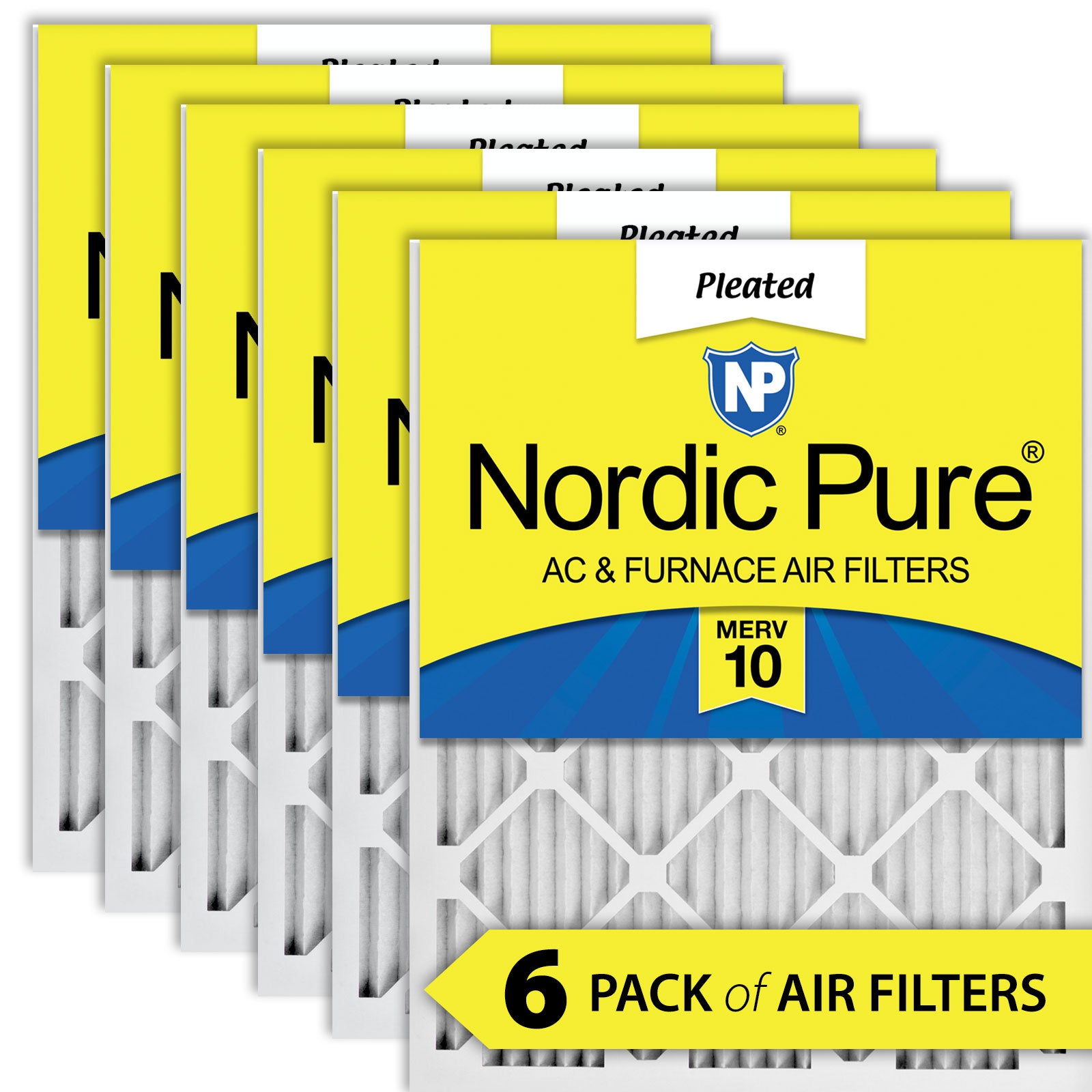 Nordic Pure 20x25x1 Pleated MERV 10 Air Filters 6 Pack Sparrow Supply