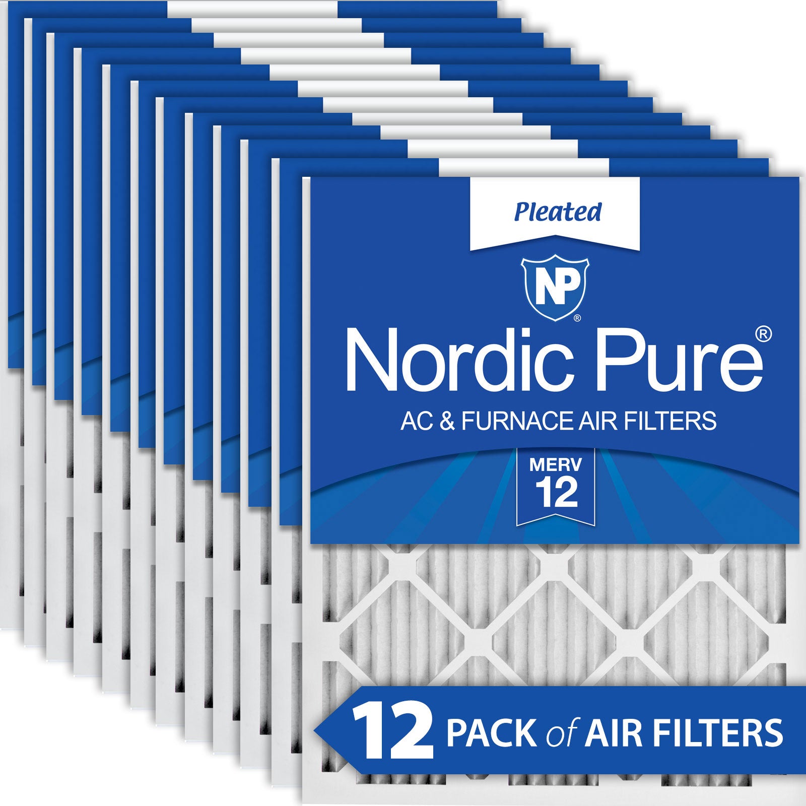 Nordic Pure 16x25x1 Pleated MERV 12 Air Filters 12 Pack Sparrow Supply