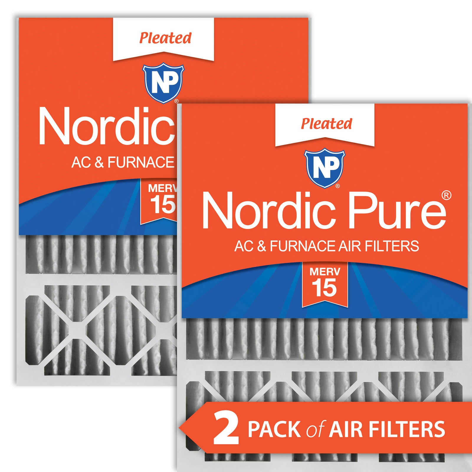 Nordic Pure 20x25x5 (4 3/8) Honeywell/Lennox Replacement MERV 15 Air Filters 2 Pack Sparrow Supply