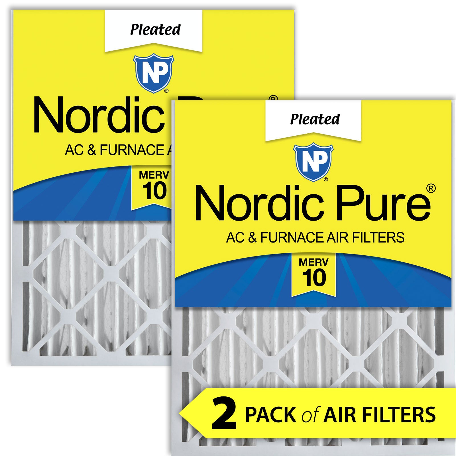 Nordic Pure 20x25x4 (3 5/8) Pleated MERV 10 Air Filters 2 Pack Sparrow Supply