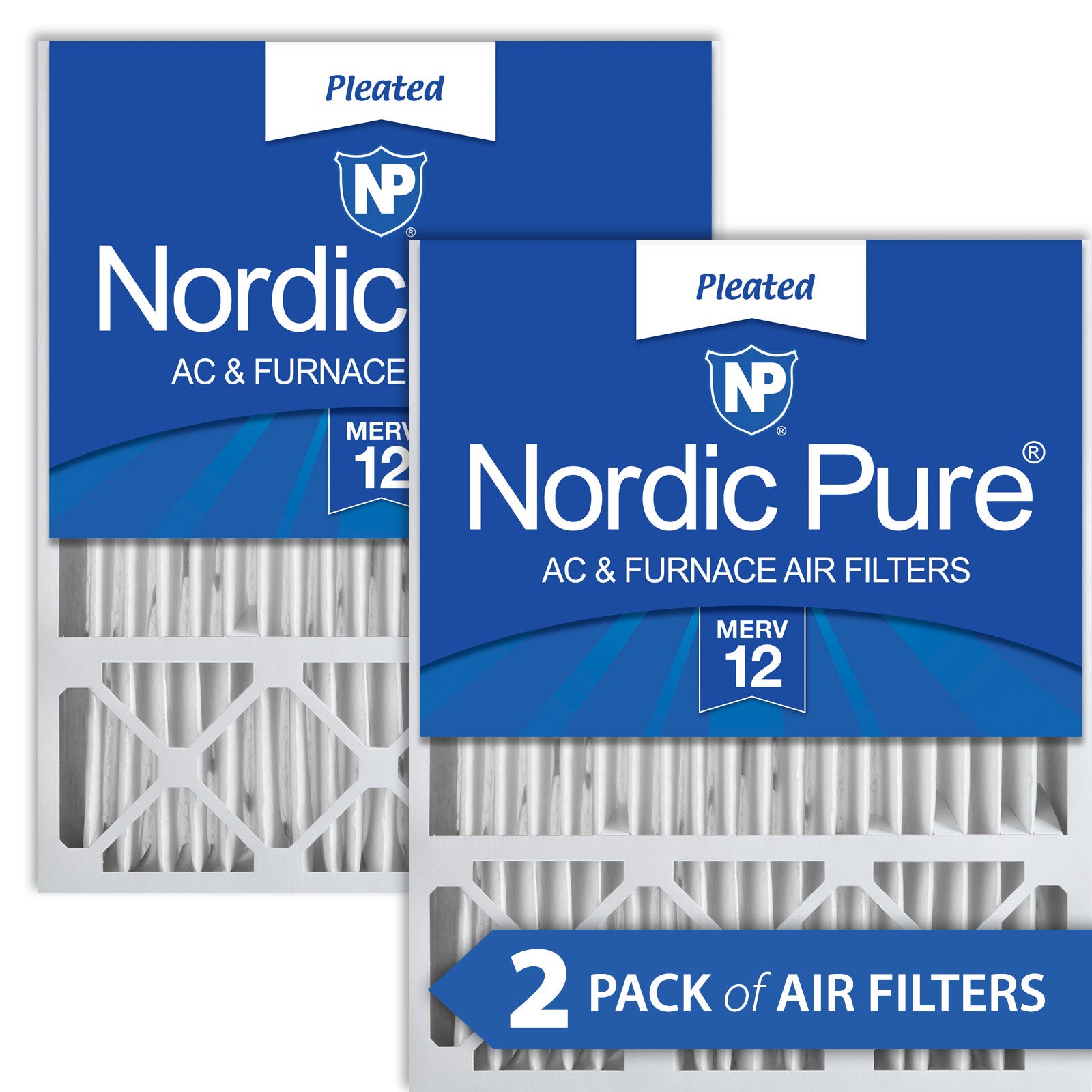Nordic Pure 20x25x5 (4 3/8) Honeywell/Lennox Replacement MERV 12 Air Filters 2 Pack Sparrow Supply