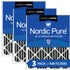Nordic Pure 20x25x2 Furnace Air Filters MERV 12 Pleated Plus Carbon 3 Pack Sparrow Supply
