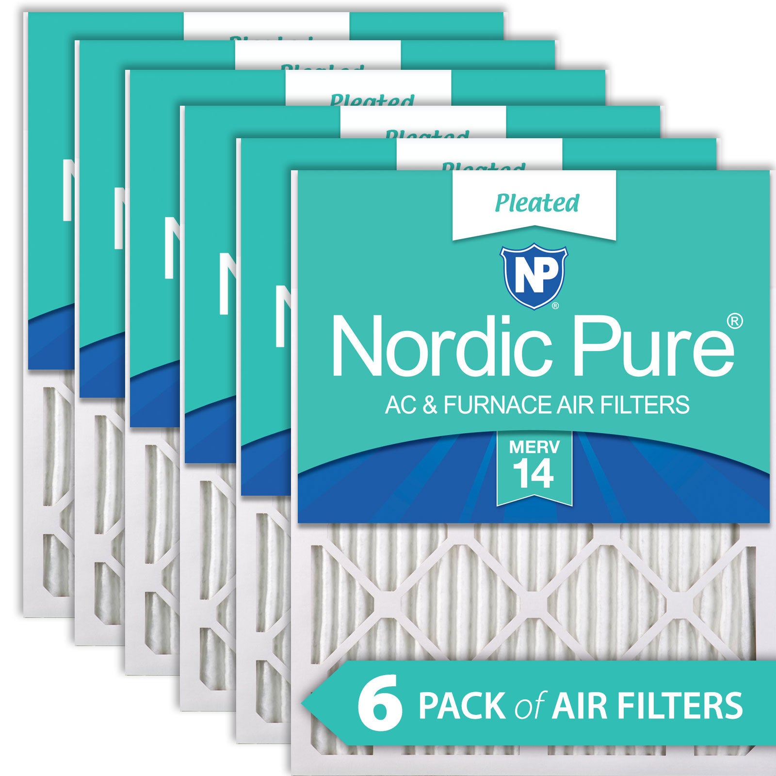 Nordic Pure 16x25x1 Pleated MERV 14 Air Filters 6 Pack Sparrow Supply