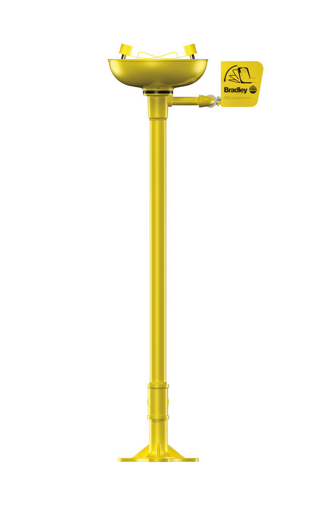 Bradley S19-210 Pedestal-Mounted Eyewash with Plastic Bowl Sparrow Supply
