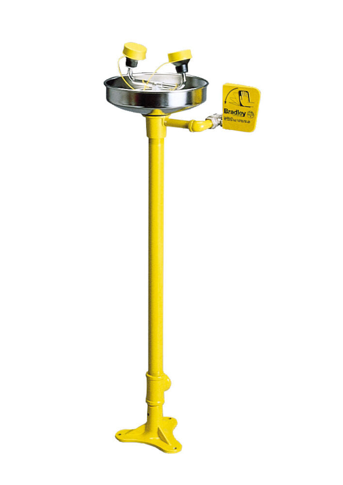 Bradley S19-210Y Pedestal-Mounted Eye/Facewash with Stainless Steel Bowl Sparrow Supply