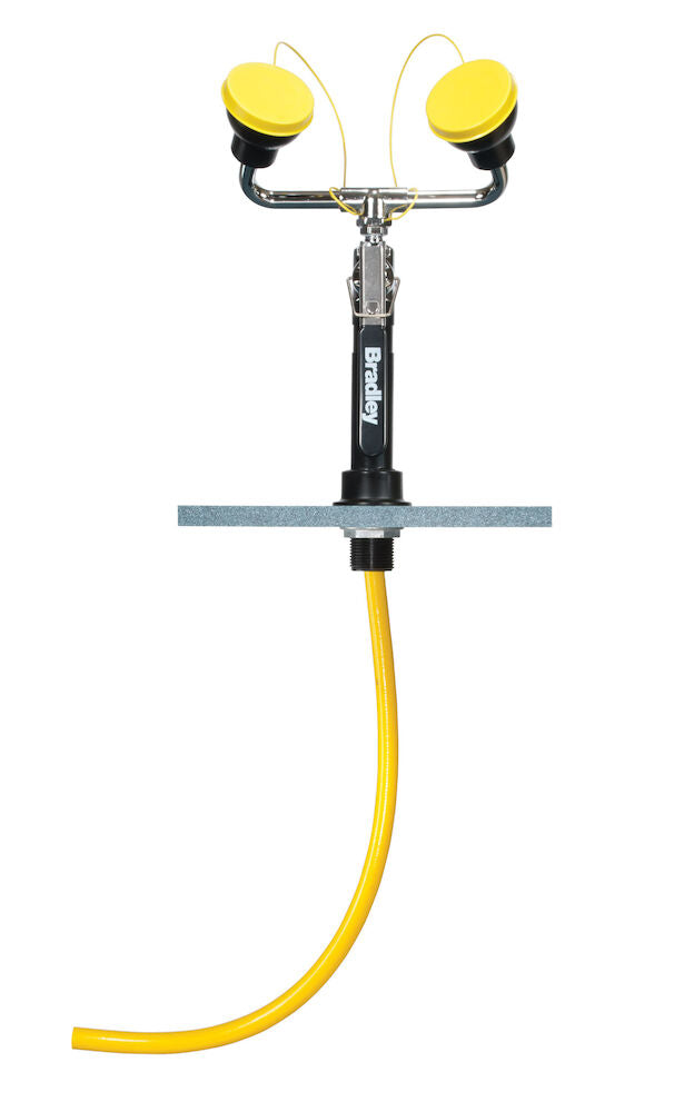 Bradley S19-465EFW Deck-Mounted Drench Hose, Dual Heads, Angled