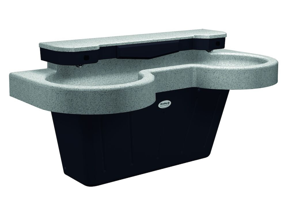 Bradley S93-723 SS-2N 2-station Empire Gray Sparrow Supply