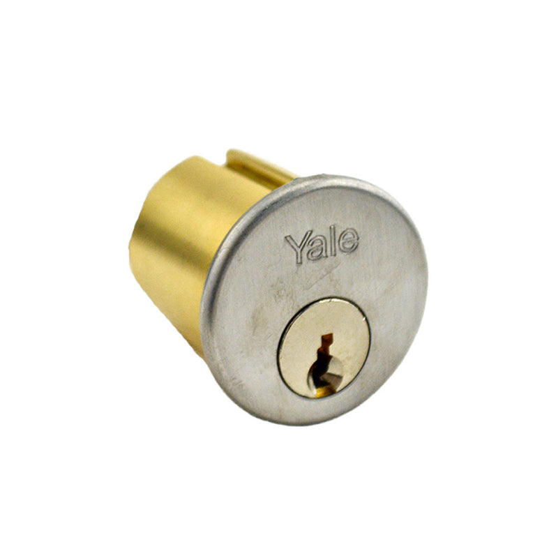 ASSA Abloy Accentra 1109GA626 6 Pin Standard Rim Cylinder with GA Keyway Zero Bitted with 1765.250 Collar US26D (626) Satin Chrome Finish Sparrow Supply