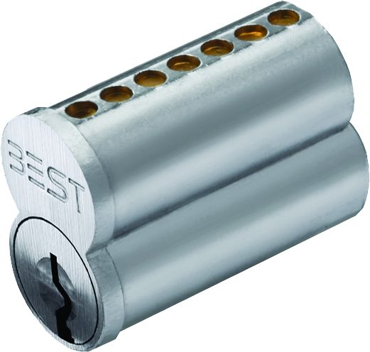 Best 1C7F1626 Standard 7 Pin F Keyway Uncombinated Core Satin Chrome Finish Sparrow Supply