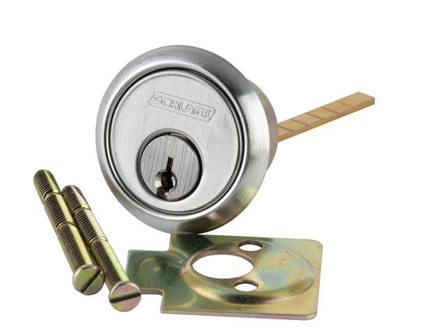 Schlage Commercial 20022E626 Conventional Rim Cylinder E Keyway 0 Bitted with Horizontal Tailpiece Satin Chrome Finish Sparrow Supply
