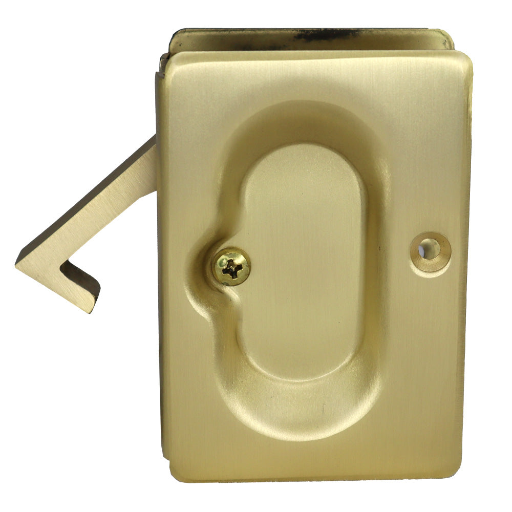 Emtek 2101US4 Pass Pocket Door Lock Satin Brass Finish Sparrow Supply