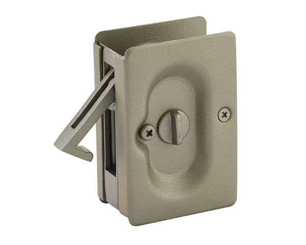 Emtek 2102TWB Priv Pocket Door Lock Tumbled White Bronze Finish Sparrow Supply