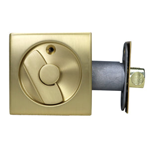 Emtek 2135US4 Pocket Door Locks - Satin Brass Sparrow Supply