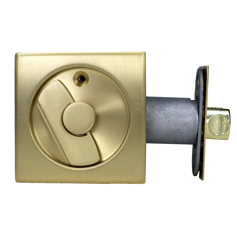 Emtek 2135US4 Pocket Door Locks - Satin Brass Sparrow Supply