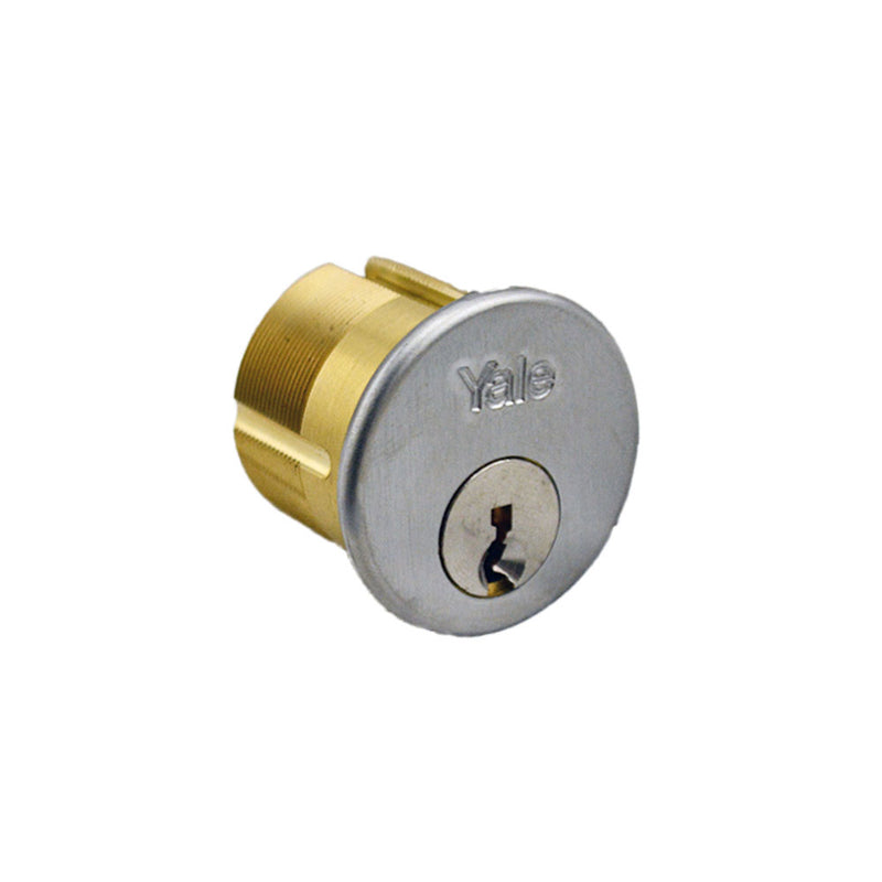 ASSA Abloy Accentra 2153GE626118 1-1/8" 6 Pin Mortise Cylinder with GE Keyway US26D (626) Satin Chrome Finish Sparrow Supply