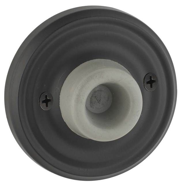 Emtek 2255US10B Brass Wall Bumper with ular Rosette Oil Rubbed Bronze Finish Sparrow Supply