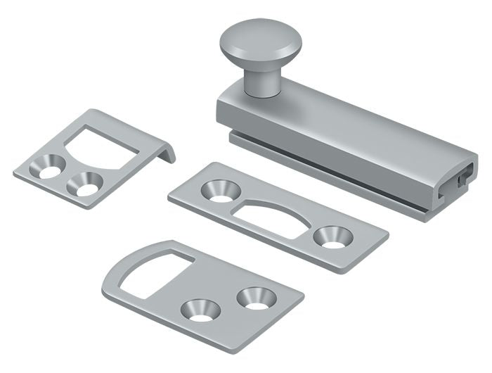 Deltana 2SBCS Surface Bolts - Satin Chrome Sparrow Supply