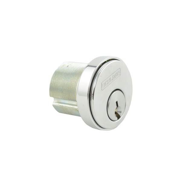 Schlage Commercial 30001C625114 1-1/4" Mortise Cylinder C Keyway KD with Compression Ring and Spring and L Cam Bright Chrome Finish Sparrow Supply