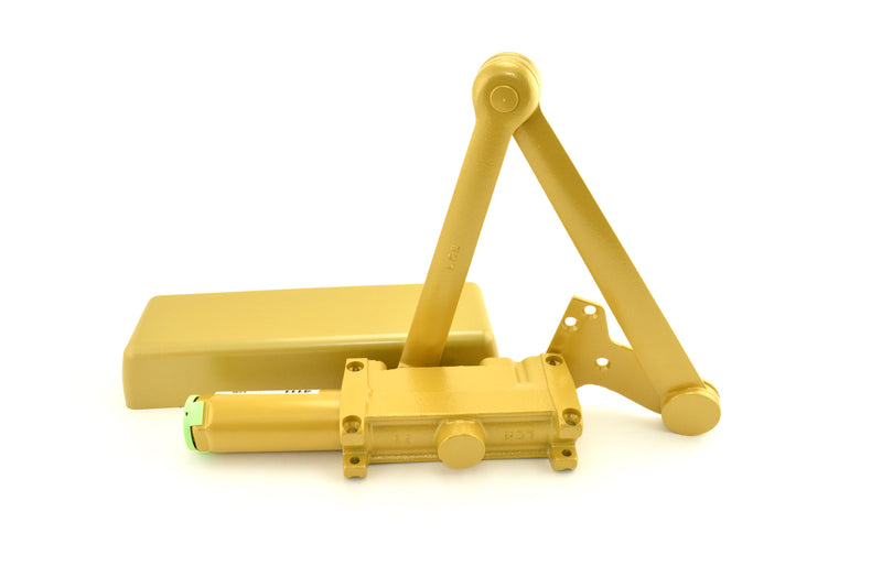 LCN 4111EDABRASSLH Left Hand Heavy Duty Parallel Arm Push Side Mount Adjustable 1-5 Door Closer with TBSRT Thru Bolts 696 Brass Finish Sparrow Supply