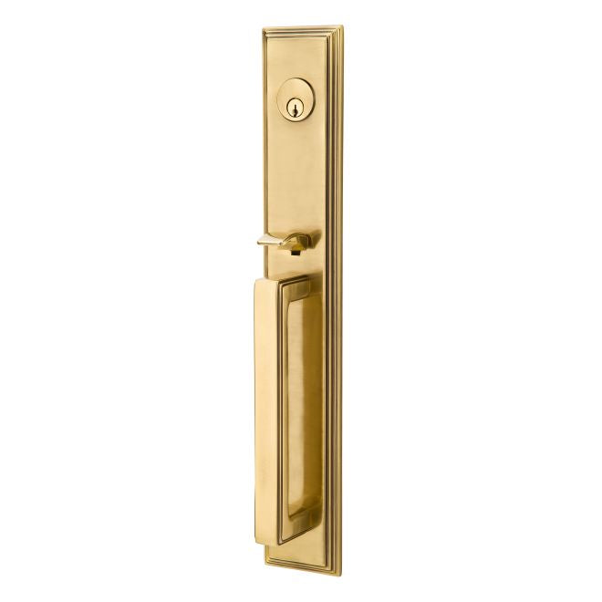 Emtek 4212PUS7 Providence Knob 2-3/8" and 2-3/4" Backset Single Cylinder Melrose Tubular Handleset French Antique Brass Finish Sparrow Supply