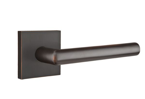 Emtek 5050STUUS10B Stuttgart Lever Dummy Pair with Square Rose for 1-1/4" to 2" Door Oil Rubbed Bronze Finish Sparrow Supply