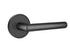 Emtek 5109STUUS19RH Stuttgart Lever Right Hand 2-3/8" Backset Passage with Disk Rose for 1-1/4" to 2" Door Flat Black Finish Sparrow Supply