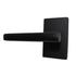 Emtek 5112FRLUS19LH Freestone Lever Left Hand 2-3/8" Backset Passage with Modern Rectangular Rose for 1-1/4" to 2" Door Flat Black Finish Sparrow Supply
