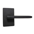 Emtek 5112HLOUS19RH.RLS Helios Lever Right Hand 2-3/8" Backset with Radius Latch Strike Passage with Modern Rectangular Rose for 1-1/4" to 2" Door Flat Black Finish Sparrow Supply