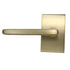 Emtek 5112HLOUS4LH.RLS Helios Lever Left Hand 2-3/8" Backset with Radius Latch Strike Passage with Modern Rectangular Rose for 1-1/4" to 2" Door Satin Brass Finish Sparrow Supply