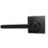 Emtek 5122HLOUS19LH.RLS Helios Lever Left Hand 2-3/8" and 2-3/4" Backset with Radius Latch Strike Keyed Entry with Square Rose for 1-1/4" to 2-1/16" Door Flat Black Finish Sparrow Supply