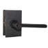 Emtek 5123HLOUS19RH.RLS Helios Lever Right Hand 2-3/8" Backset with Radius Latch Strike Keyed Entry with Modern Rectangular Rose for 1-1/4" to 2-1/16" Door Flat Black Finish Sparrow Supply