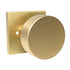 Emtek 5210ROUUS4.RLS Round Knob 2-3/8" Backset with Radius Latch Strike Privacy with Square Rose for 1-1/4" to 2" Door Satin Brass Finish Sparrow Supply
