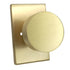 Emtek 5212ROUUS4.RLS Round Knob 2-3/8" Backset with Radius Latch Strike Privacy with Modern Rectangular Rose for 1-1/4" to 2" Door Satin Brass Finish Sparrow Supply