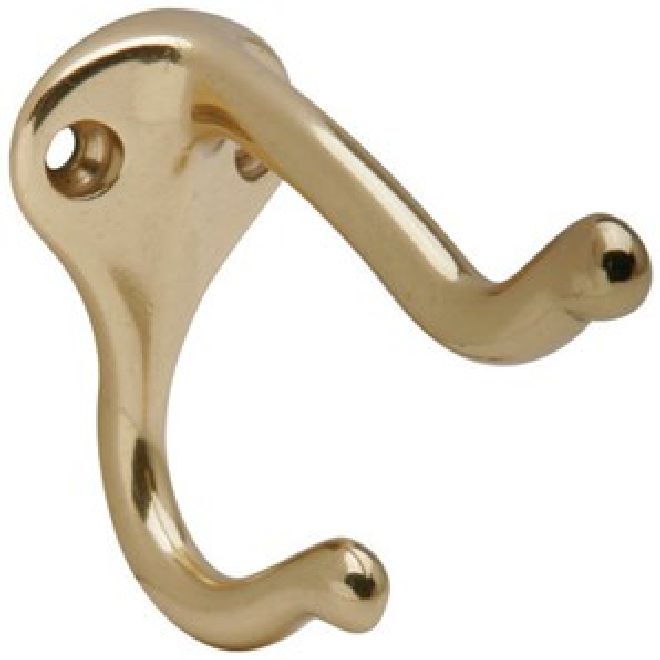 Ives Commercial 571A3 Aluminum Coat and Hat Hook Bright Brass Finish