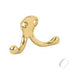 Ives Commercial 582B3 Solid Brass Double Wardrobe Hook Bright Brass Finish