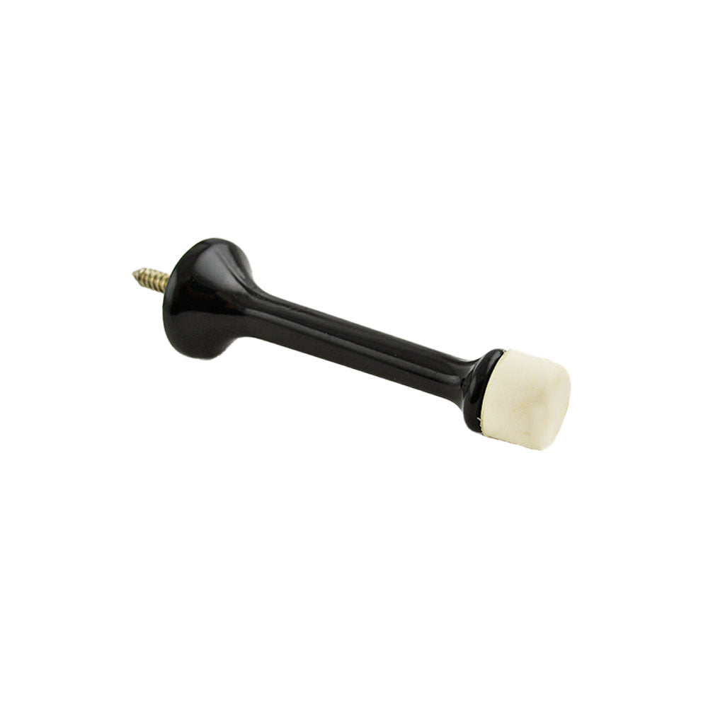 Ives Commercial 61ABLK Aluminum 3-3/16" Solid Door Stop Black Finish Sparrow Supply