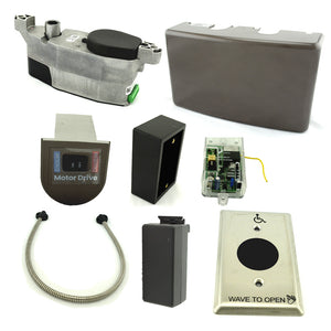 LCN 64403813WDKBRZ COMPACT Automatic Operator Module and Touchless Battery Powered Kit with Gearmotor Assembly, Cover, Wall Adapter, Door Loop, 30' of Copper Wire, and 8310-3813W Touchless RF Actuator Kit Dark Bronze Finish (4040XP Closer Required) Sparrow Supply