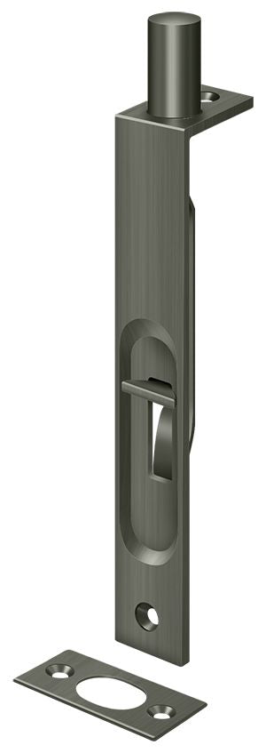 Deltana 6FBS15A 6" Flush Bolt; Heavy Duty; Square; Antique Nickel Finish