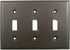 Rusticware 789ORB Triple Toggle Switch Plate Oil Rubbed Bronze Finish