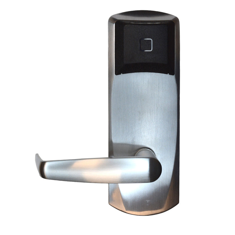 Dormakaba 79PS3721EN621626 RT Plus Standalone RFID Proximity Panic Trim for Rim 9300 Series (No Bar); Long Lever; Bluetooth Low Energy Enabled (BLE); Electronic Lock Override (ELO); Dual Handed; (626) Satin Chrome Finish Sparrow Supply
