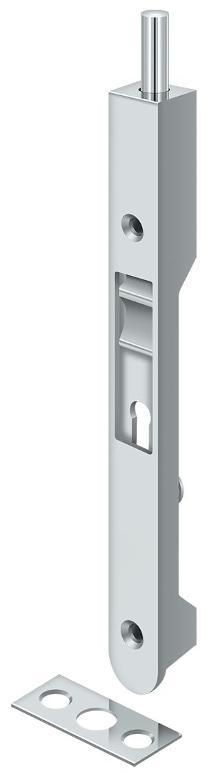 Deltana 7FBR26 7" Flush Bolt; Heavy Duty; Bright Chrome Finish