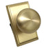 Emtek 8221PUS4 Providence Knob 2-3/8" Backset Privacy with Rectangular Rose for 1-1/4" to 2" Door Satin Brass Finish Sparrow Supply