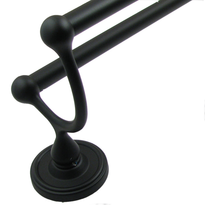 Rusticware 8222BLK 24" Midtowne Double Towel Bar Black Finish Sparrow Supply