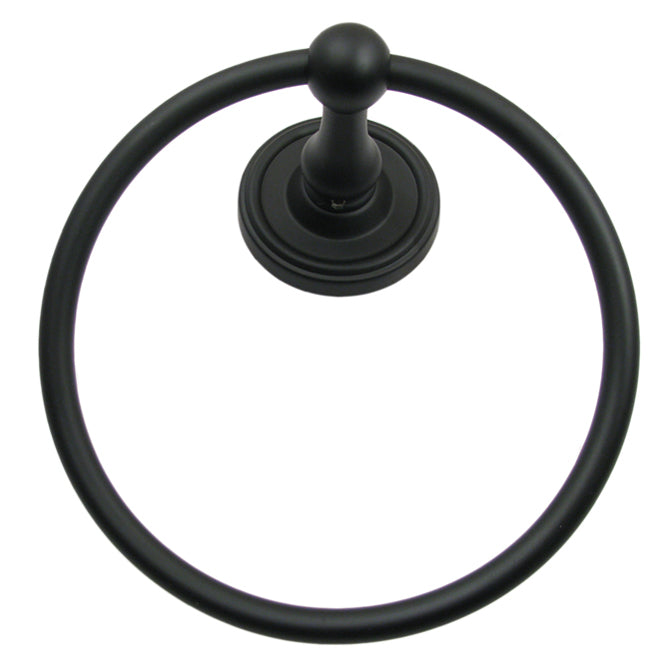Rusticware 8286BLK Midtowne Towel Ring Black Finish Sparrow Supply
