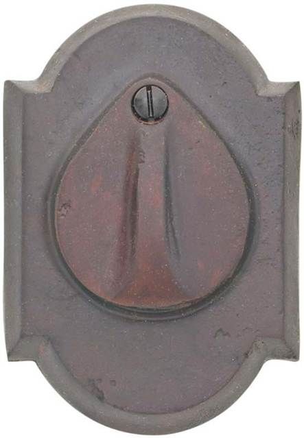 Emtek 8457MB # 1 Plate and Flap Single Cylinder Deadbolt Medium Bronze Finish Sparrow Supply